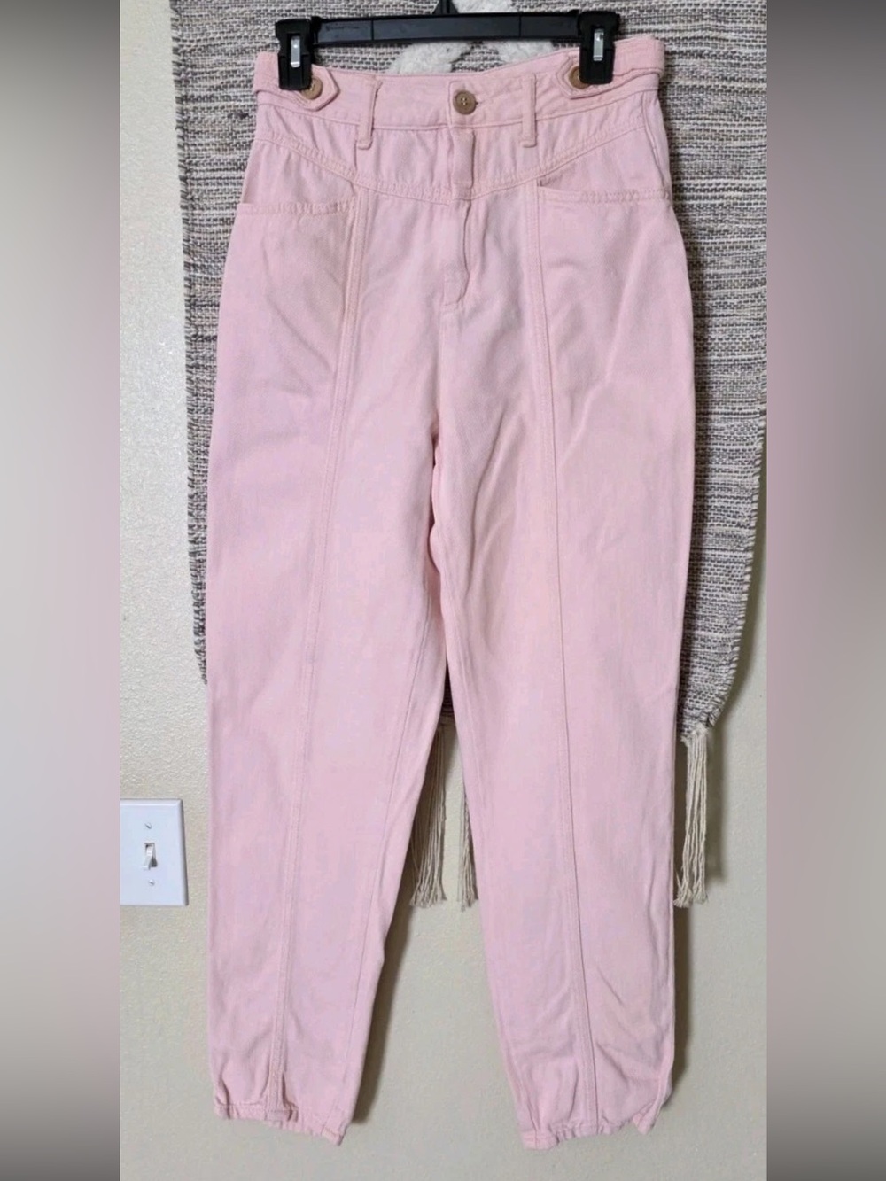 We The Free Pink Utility Pants High Rise Tapered Ankle Women’s Casual Size 28